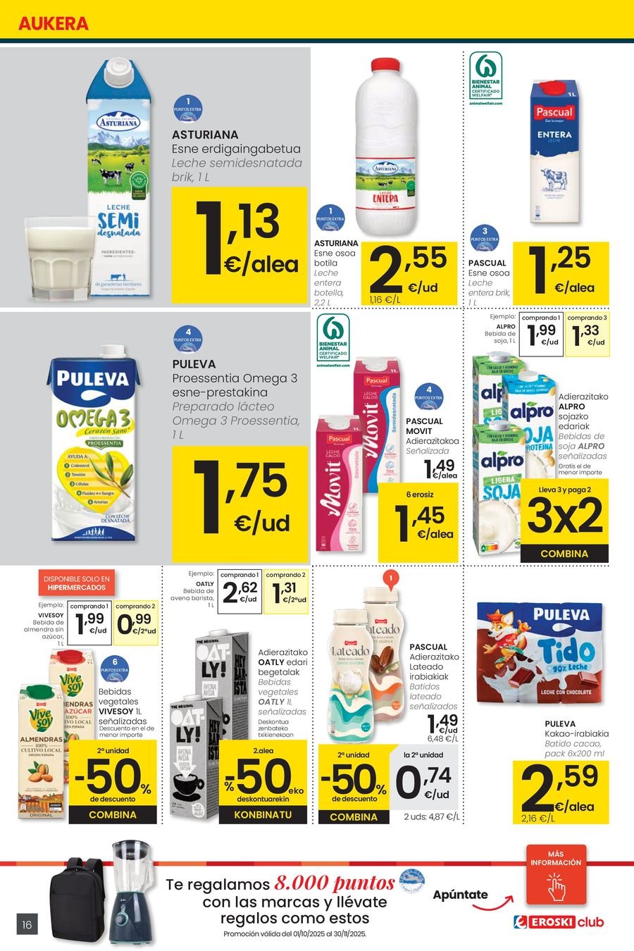 Ofertas de Eroski España de 30 octubre a 11 noviembre 2025 OFERTA 3x2