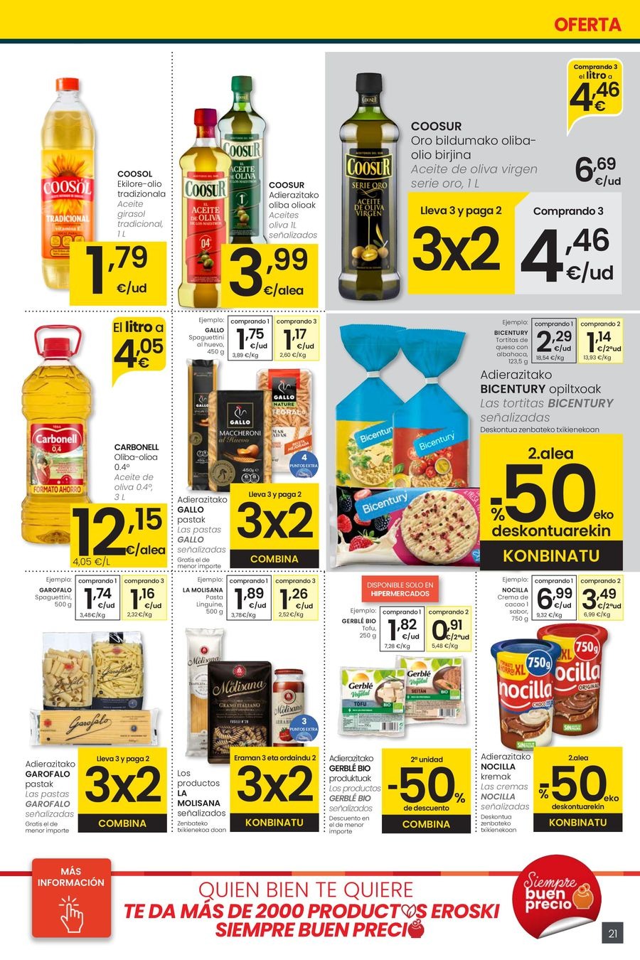 Ofertas de Eroski España de 30 octubre a 11 noviembre 2025 OFERTA 3x2