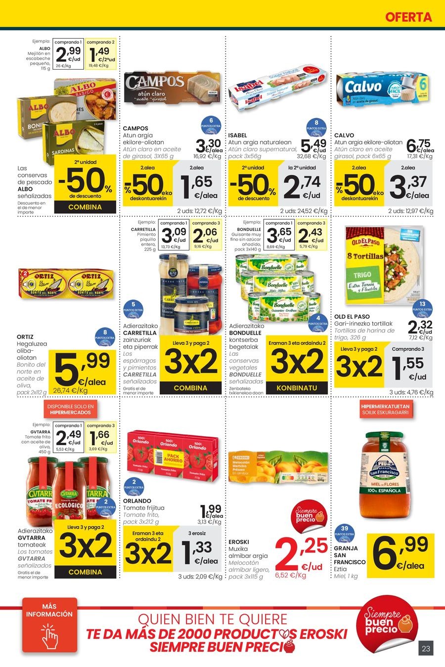 Ofertas de Eroski España de 30 octubre a 11 noviembre 2025 OFERTA 3x2