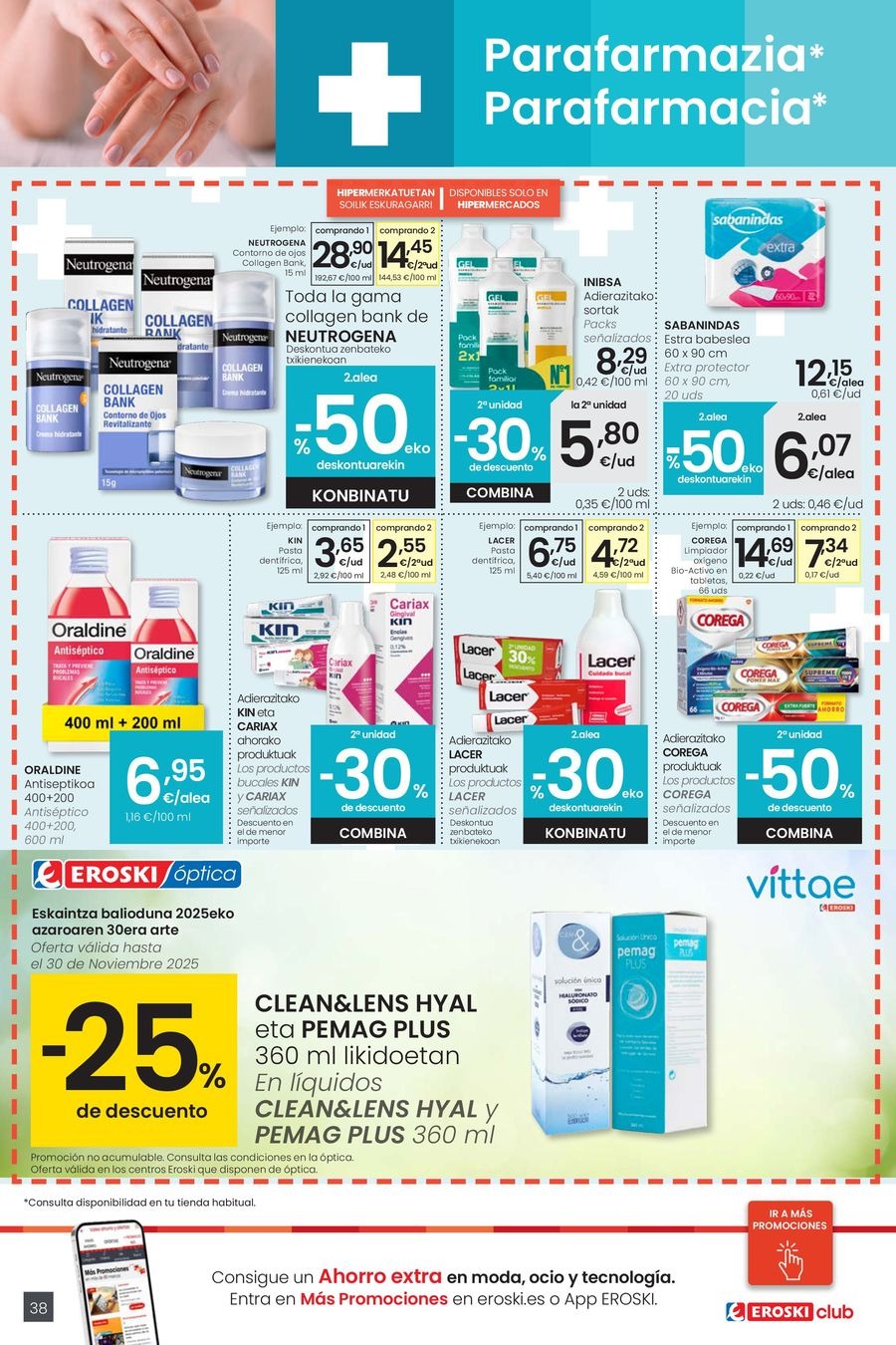 Ofertas de Eroski España de 30 octubre a 11 noviembre 2025 OFERTA 3x2