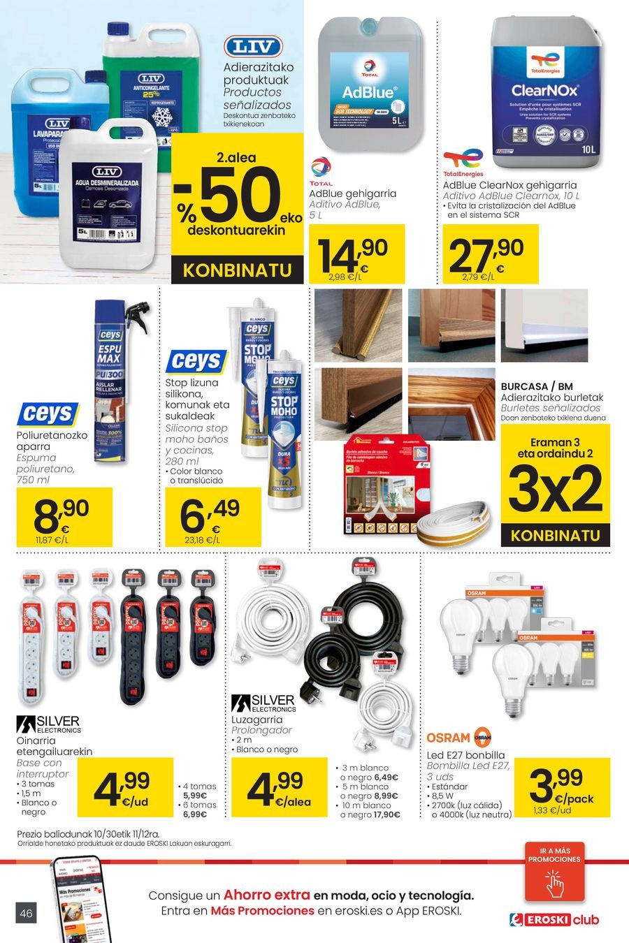 Ofertas de Eroski España de 30 octubre a 11 noviembre 2025 OFERTA 3x2