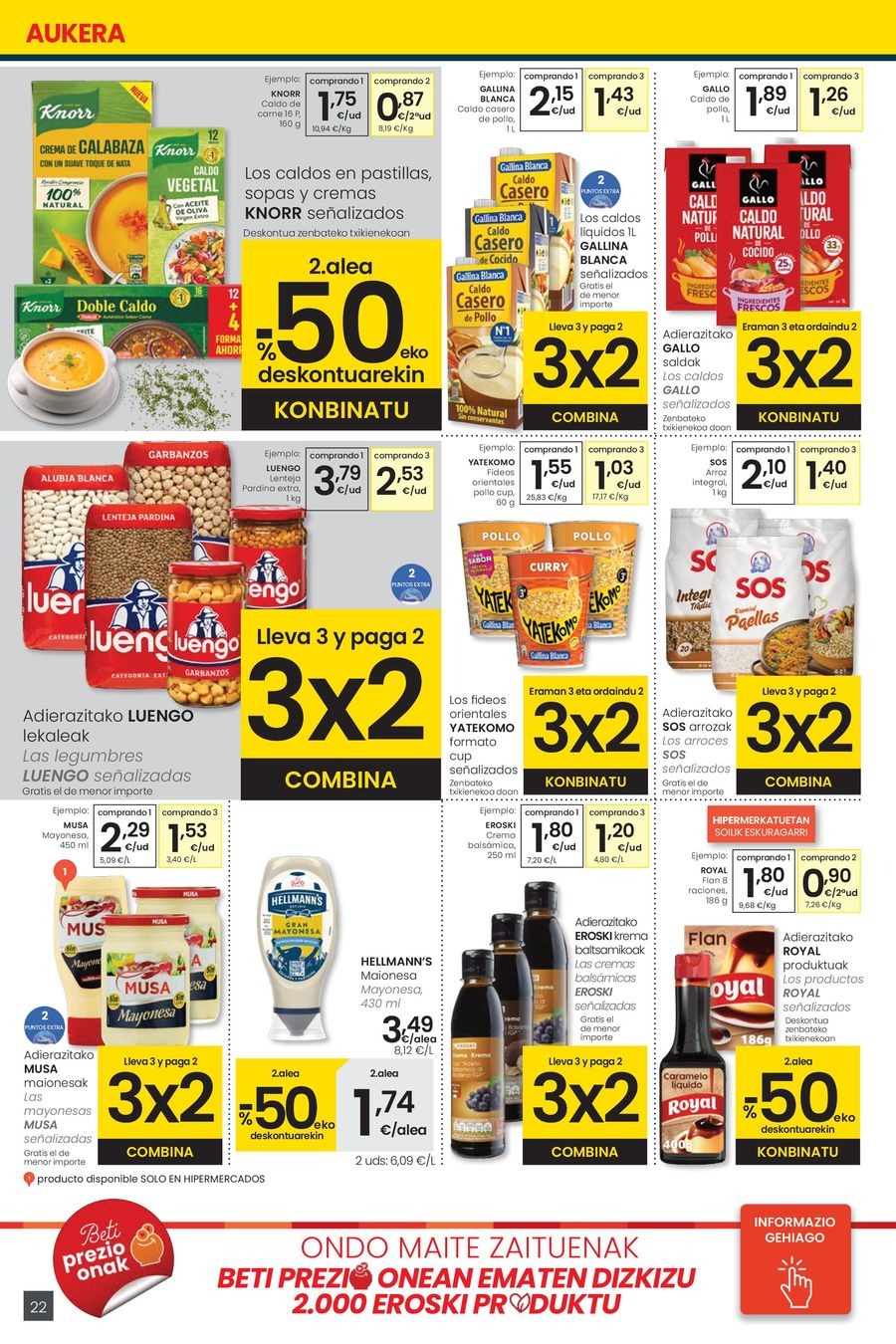 Ofertas de Eroski España de 30 octubre a 11 noviembre 2025 OFERTA 3x2