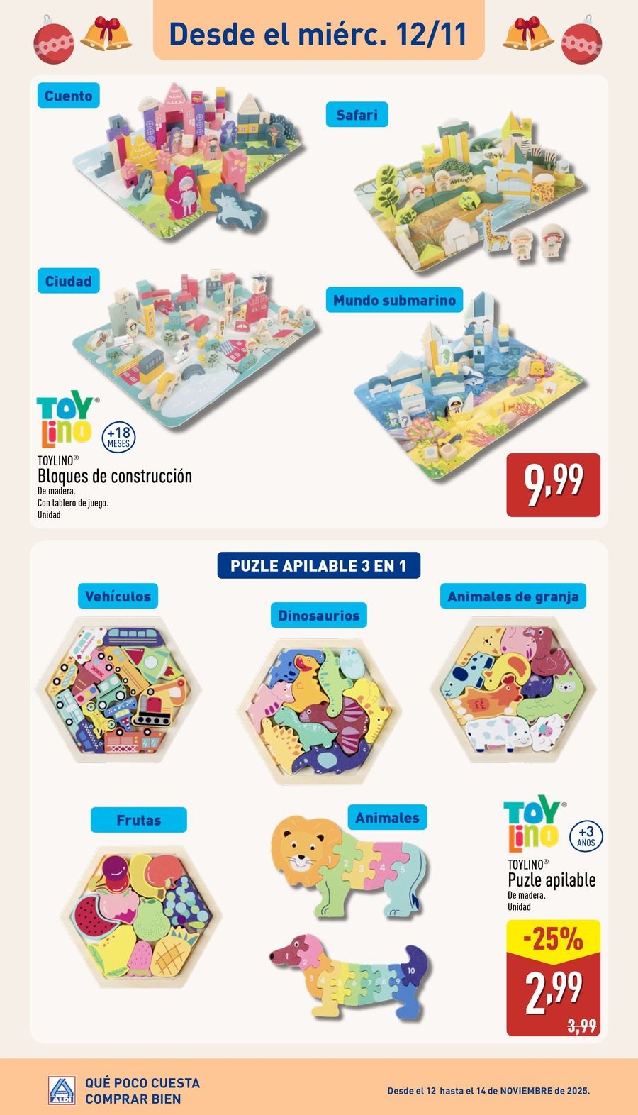 Ofertas de ALDI España de 10 noviembre a 5 diciembre 2025 Ofertas especiales de juguetes