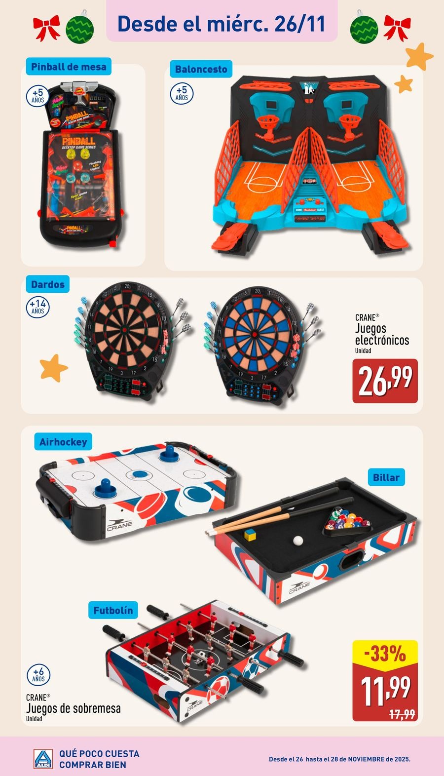 Ofertas de ALDI España de 10 noviembre a 5 diciembre 2025 Ofertas especiales de juguetes