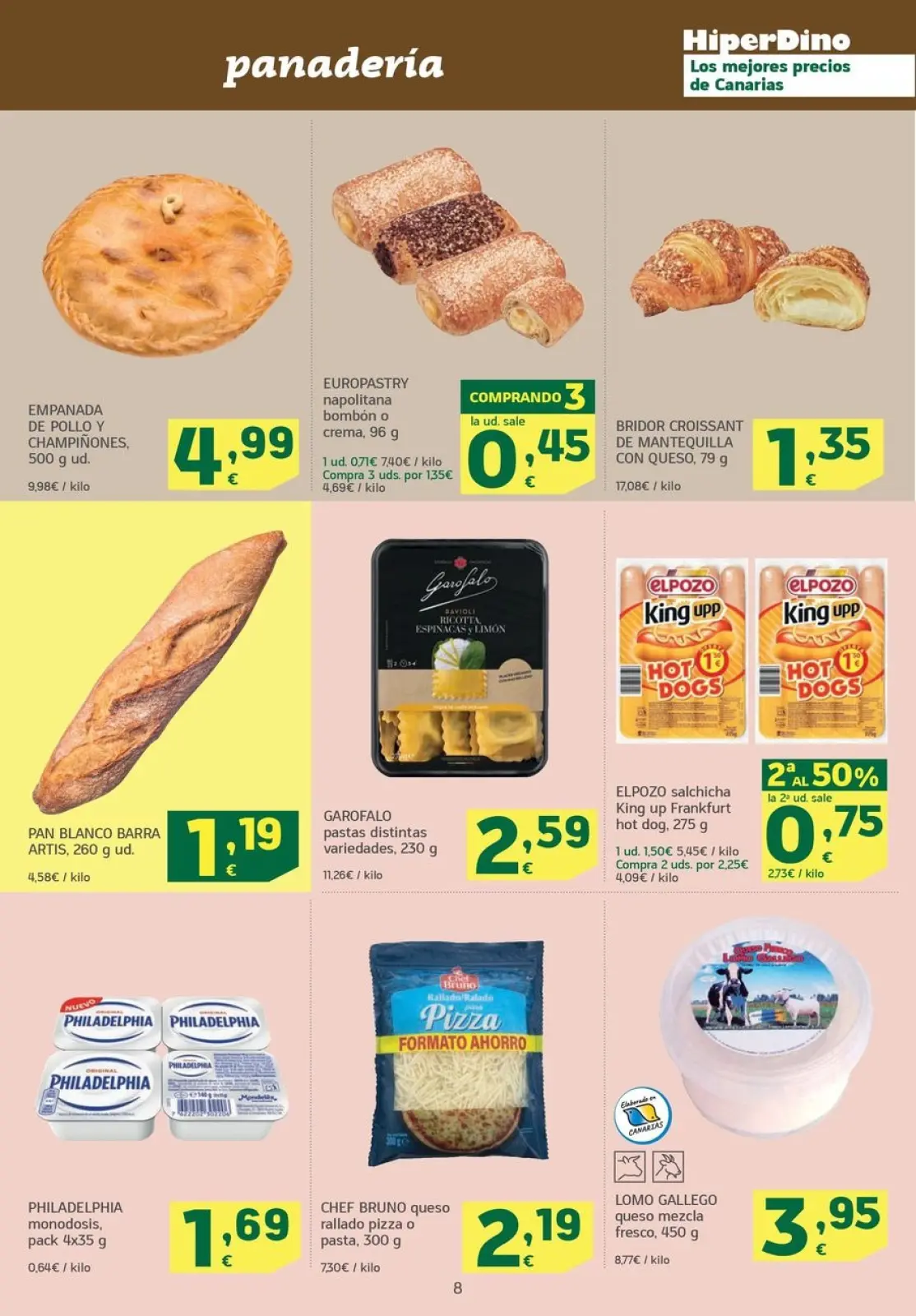 Page 8 dans Des offres qui volent chez HiperDino Espagne