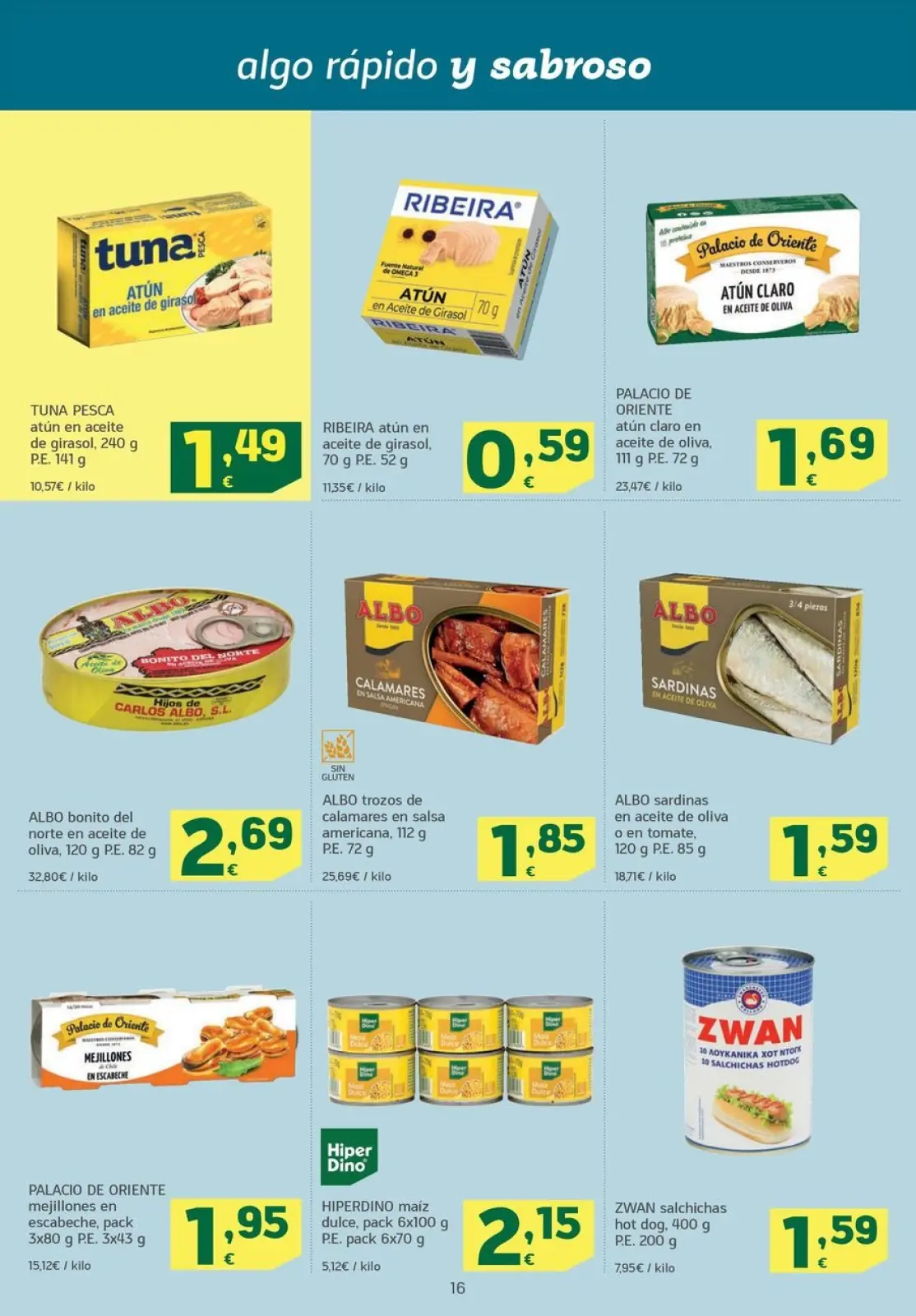 Page 16 dans Des offres qui volent chez HiperDino Espagne