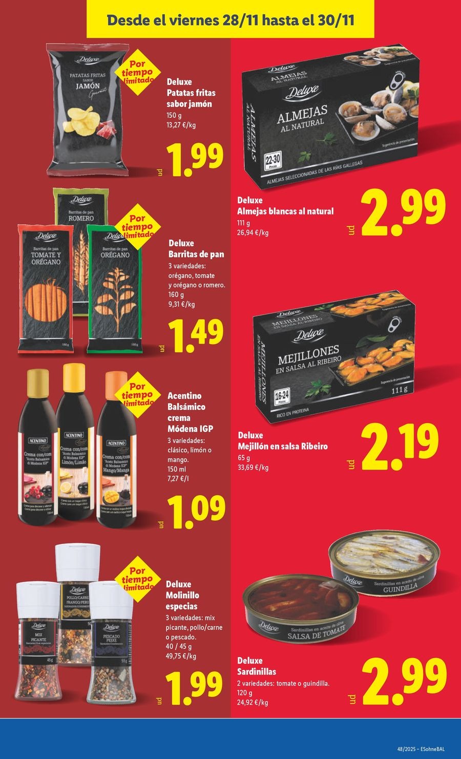 Ofertas de Lidl España de 24 a 30 noviembre 2025 ofertas semanales
