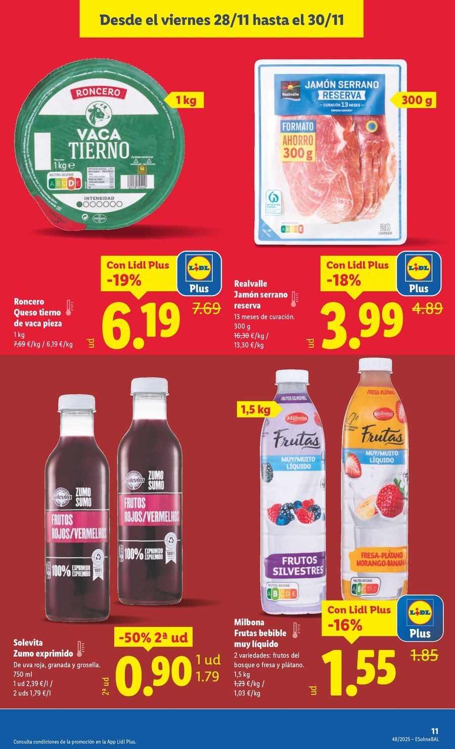 Ofertas de Lidl España de 24 a 30 noviembre 2025 ofertas semanales
