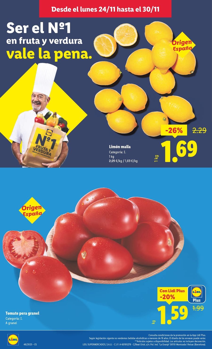 Ofertas de Lidl España de 24 a 30 noviembre 2025 ofertas semanales