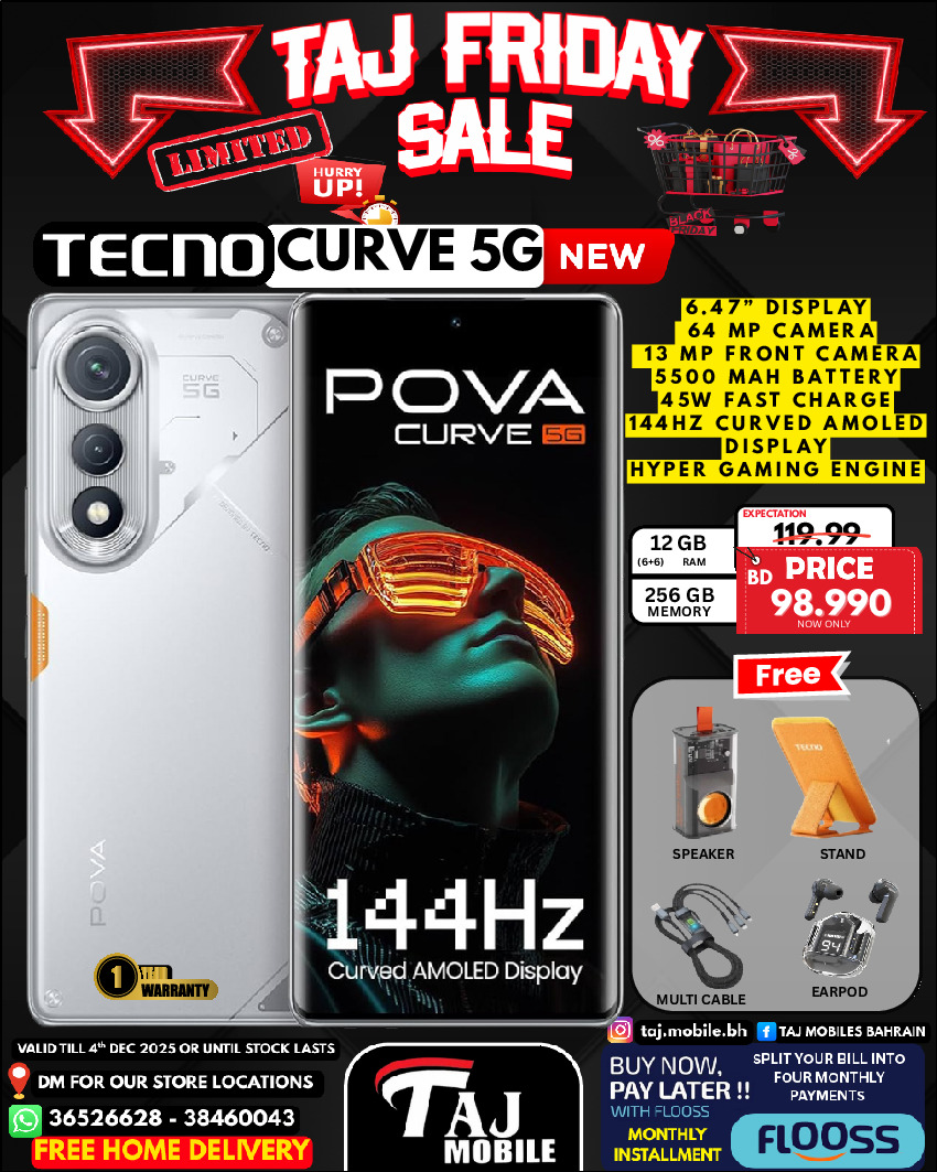 Taj Mobiles Bahrain Offers from 28 to 30 November 2025 Friday Offers