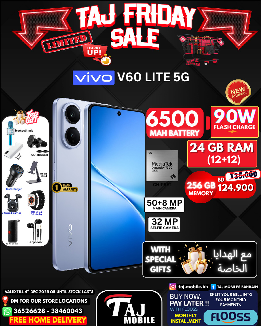 Taj Mobiles Bahrain Offers from 28 to 30 November 2025 Friday Offers