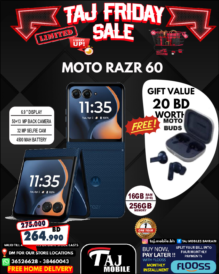 Taj Mobiles Bahrain Offers from 28 to 30 November 2025 Friday Offers