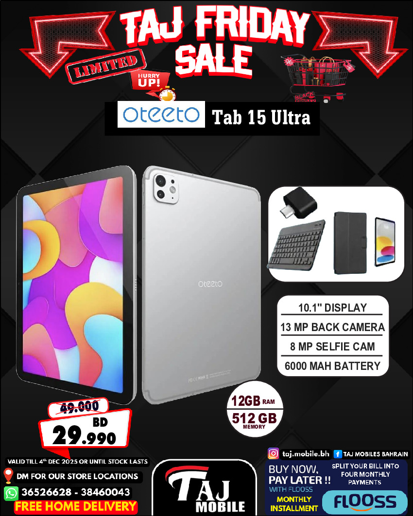 Taj Mobiles Bahrain Offers from 28 to 30 November 2025 Friday Offers