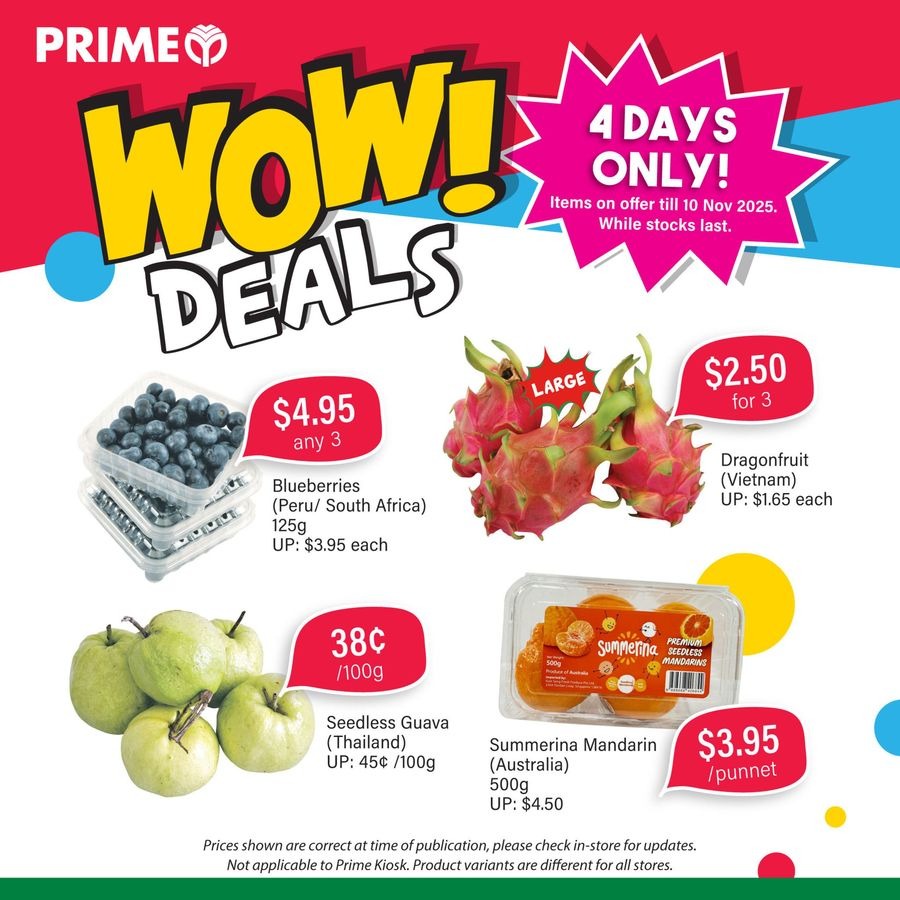 Ofertas de Supermercado Prime Singapur de 7 a 30 noviembre 2025 Folleto de descuentos