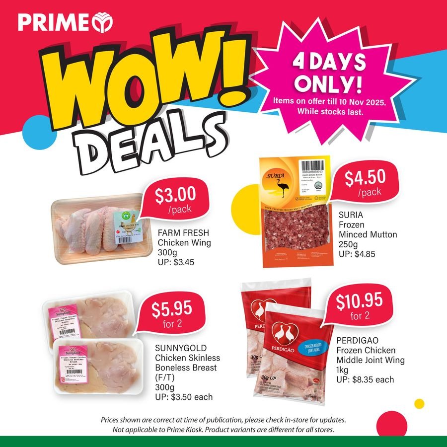Ofertas de Supermercado Prime Singapur de 7 a 30 noviembre 2025 Folleto de descuentos
