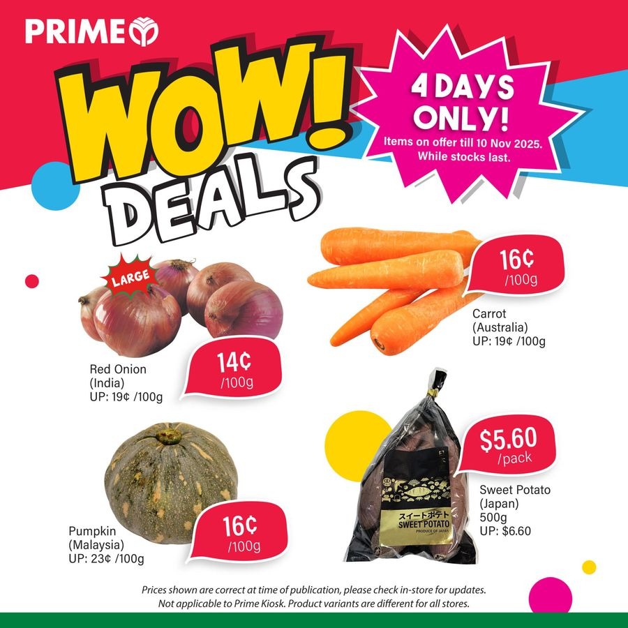 Ofertas de Supermercado Prime Singapur de 7 a 30 noviembre 2025 Folleto de descuentos