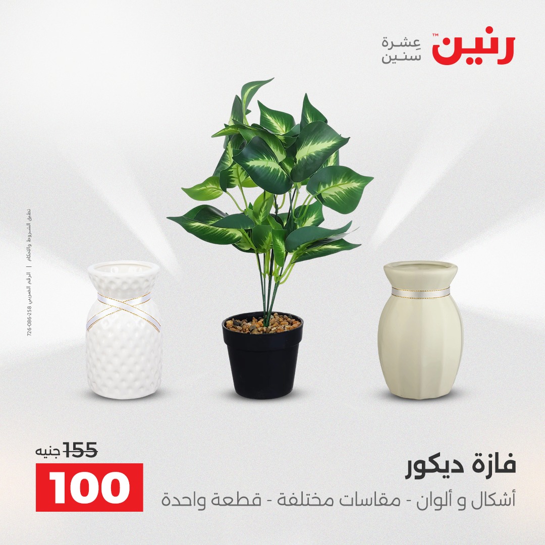 عروض رنين مصر من 7 حتى 8 ديسمبر 2025 عروض قطع الديكور