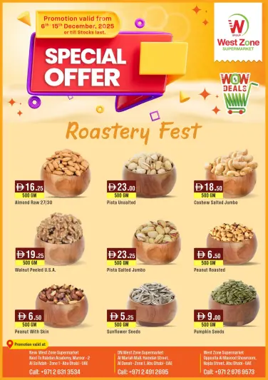 West Zone supermarket UAE Offers from 6 to 15 December 2025 Roastery Fest Deals