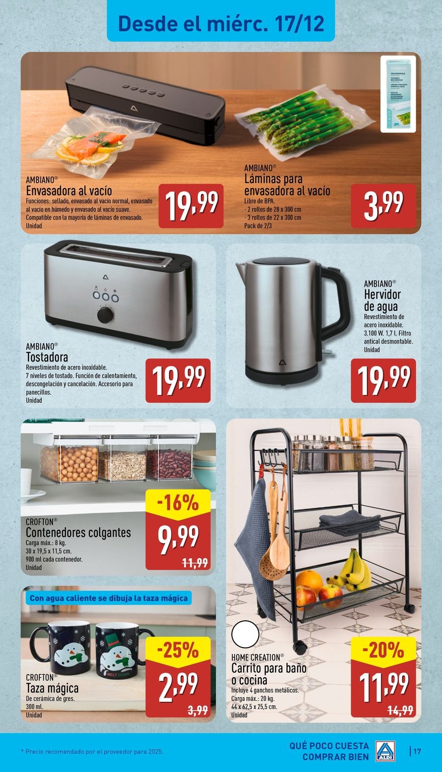 ALDI Spain Offers from 15 to 21 December 2025 New items at low prices