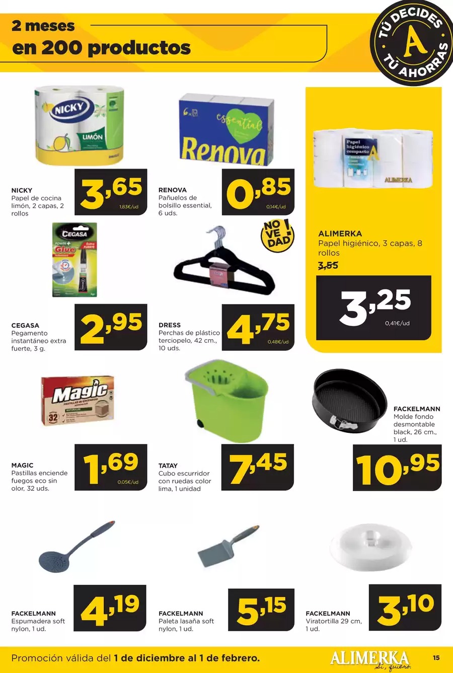 Ofertas de ‎Alimerka Supermercados‎ España de 2 diciembre a 1 febrero 2026 Folleto de ofertas Tu decides tu ahorras