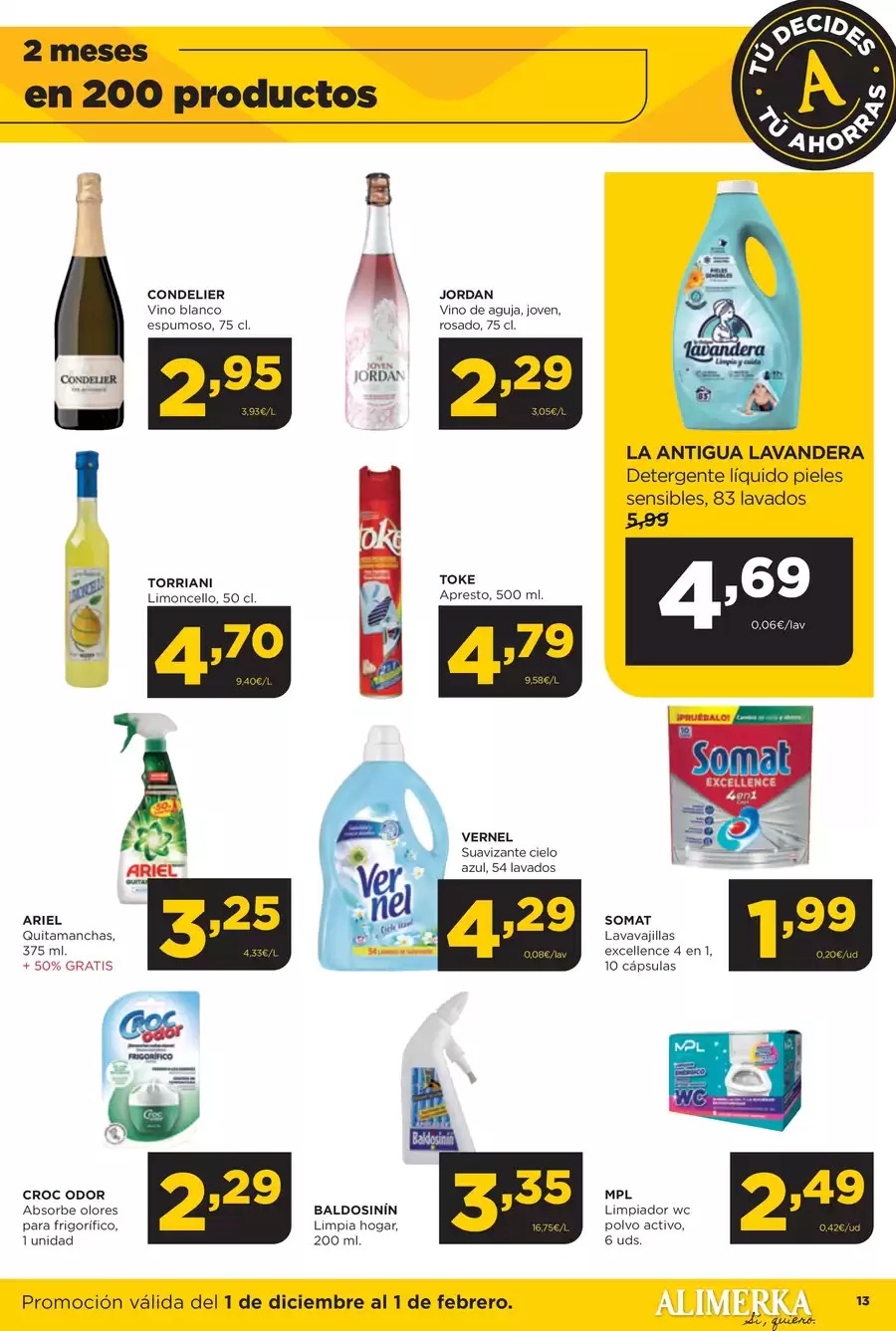 Ofertas de ‎Alimerka Supermercados‎ España de 2 diciembre a 1 febrero 2026 Folleto de ofertas Tu decides tu ahorras
