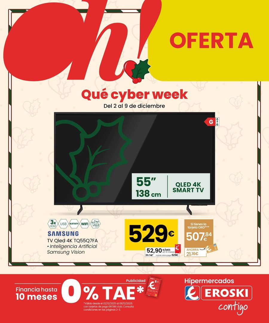 Ofertas de Eroski España de 2 diciembre a 9 enero 2026 Ofertas de electrónica