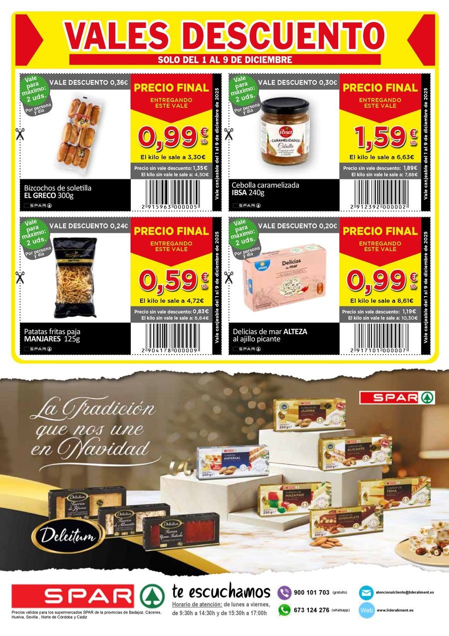 Ofertas de SPAR España de 1 a 16 diciembre 2025 Nuevas ofertas