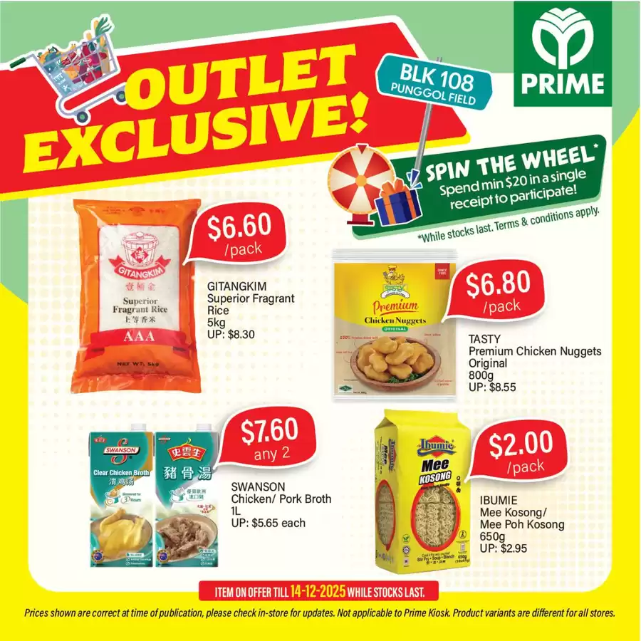 Prime Supermarket Singapore Offers Sunday 14 December Exclusive bargains