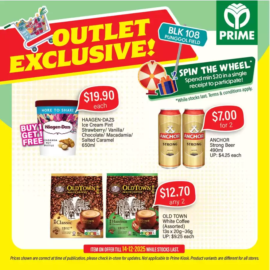 Prime Supermarket Singapore Offers Sunday 14 December Exclusive bargains