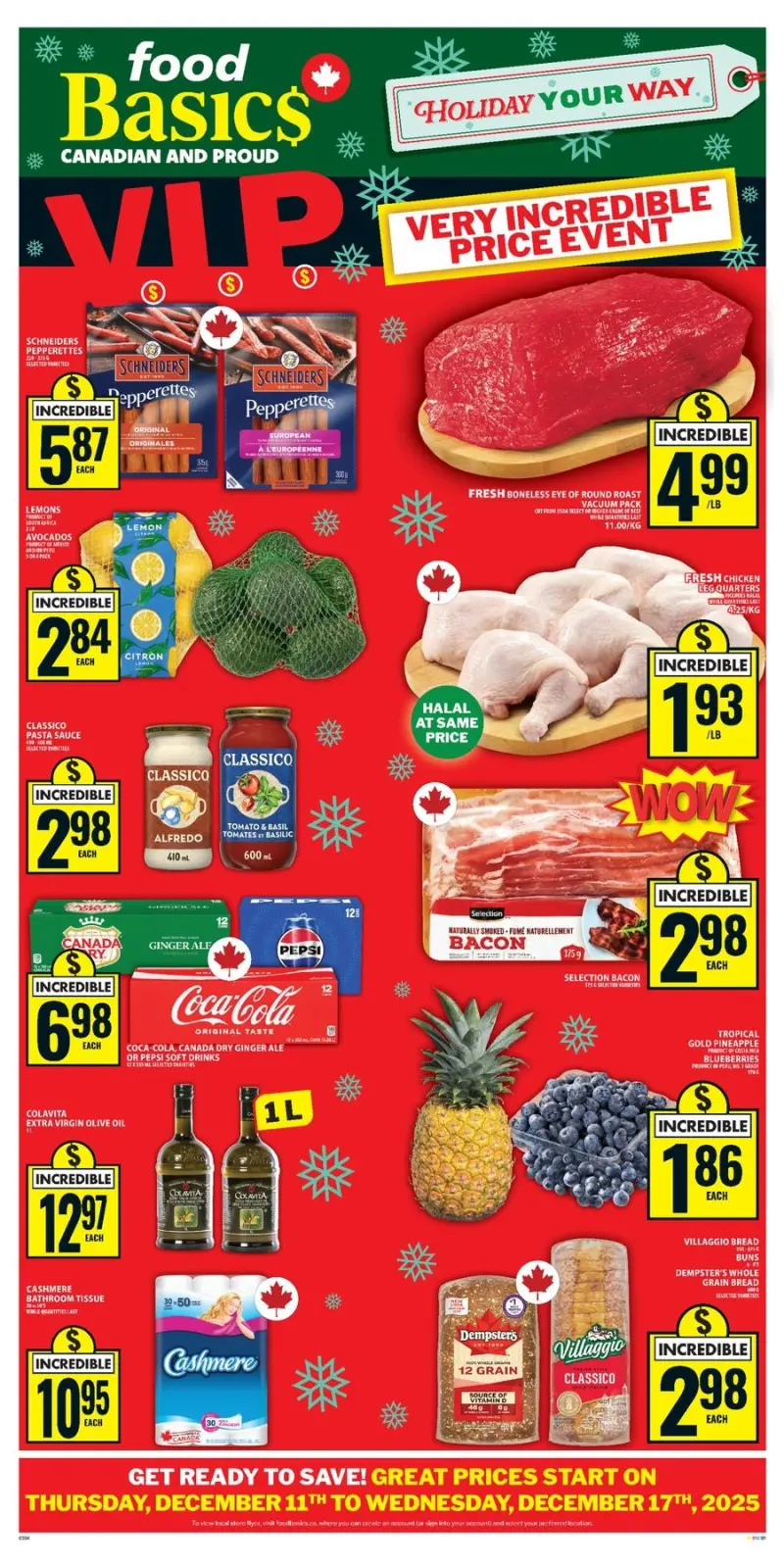 Food Basics Canada Offers from 11 to 17 December 2025 VIP offers - Page 1