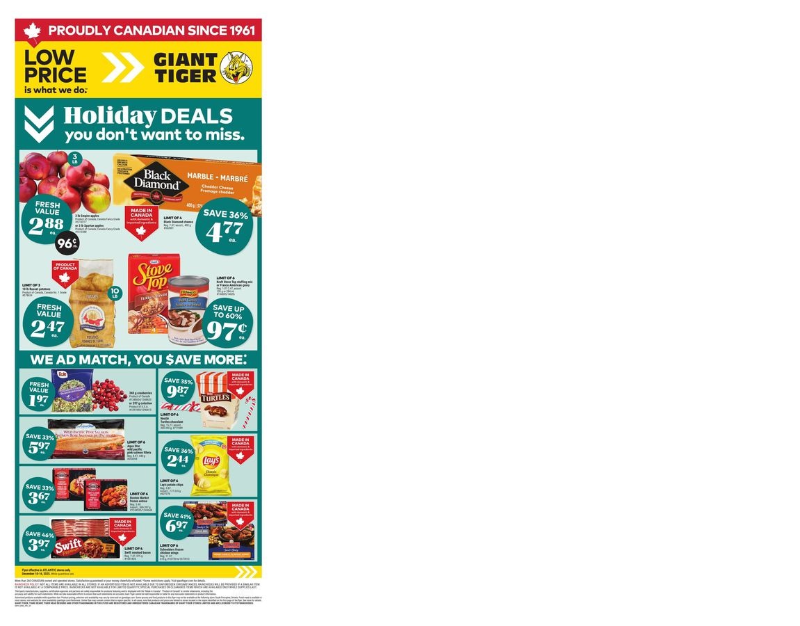 Offres Giant Tiger Canada de 10 à 16 décembre 2025 Prix ​​plus bas