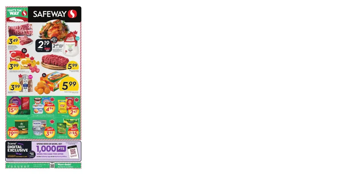 Safeway Supermarket Canada Offers from 11 to 17 December 2025 weekly flyer - Page 1