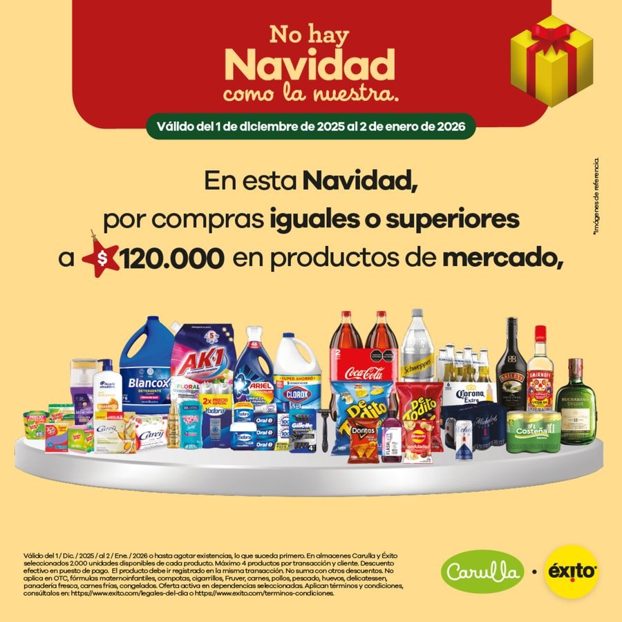 Carulla Colombia Offers from 12 December to 2 January 2026 Exclusive bargains