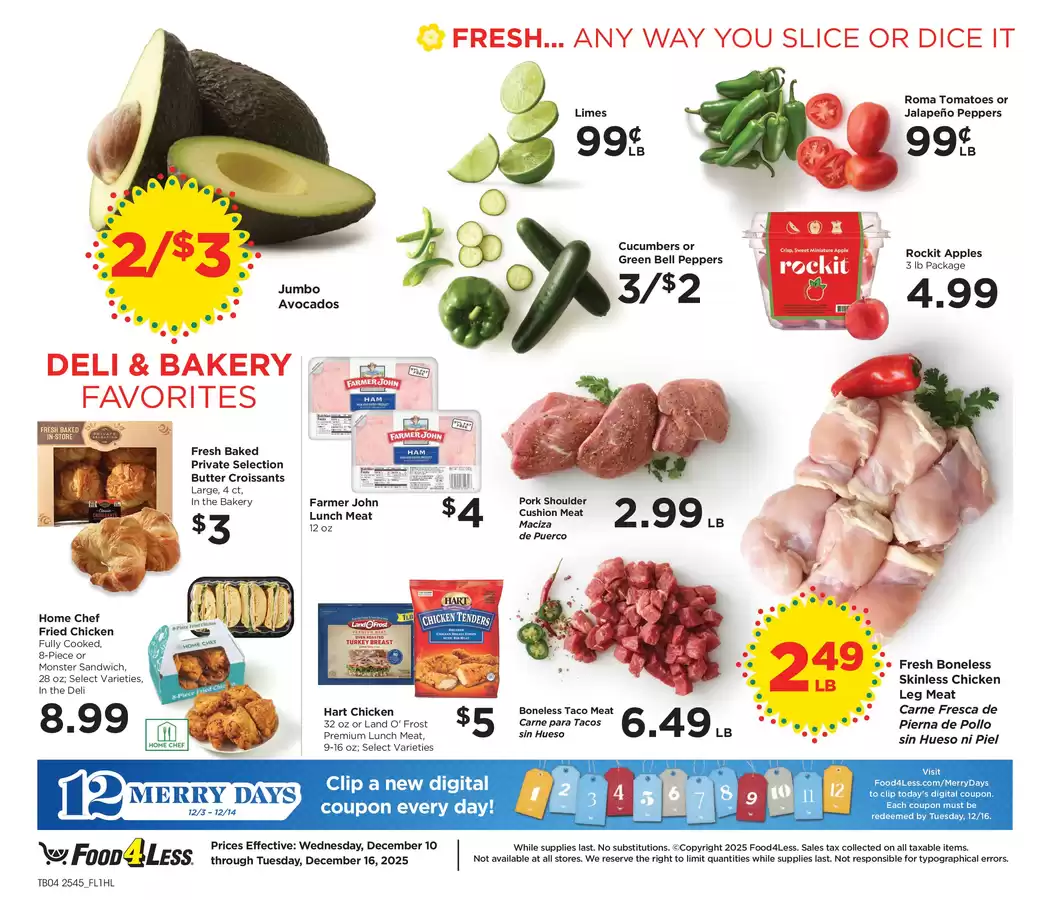 Offres Food 4 Less  California  de 10 à 16 décembre Offres hebdomadaires