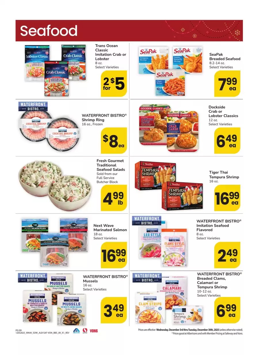 Vons Supermarket USA Offers from 3 to 30 December 2025 Southwest Deals