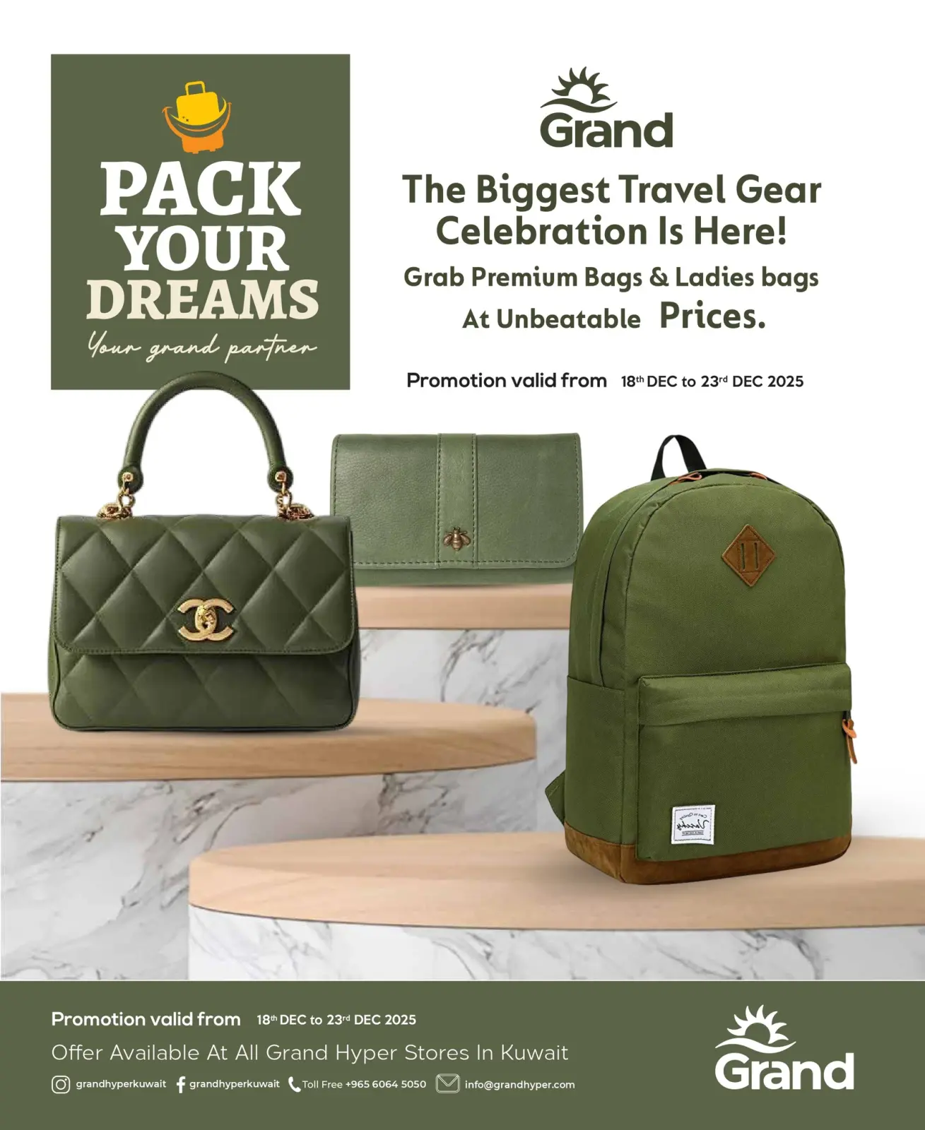 Página 1 en Ofertas de bolsos en Grand hipermercado Kuwait