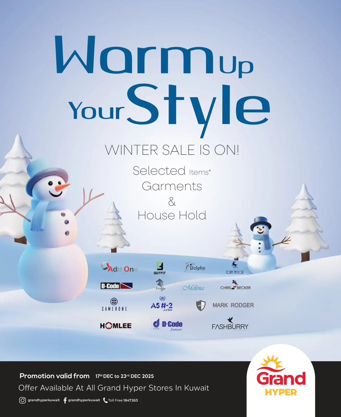 Page 1 in winter clothing offers at Grand Hypermarket Kuwait