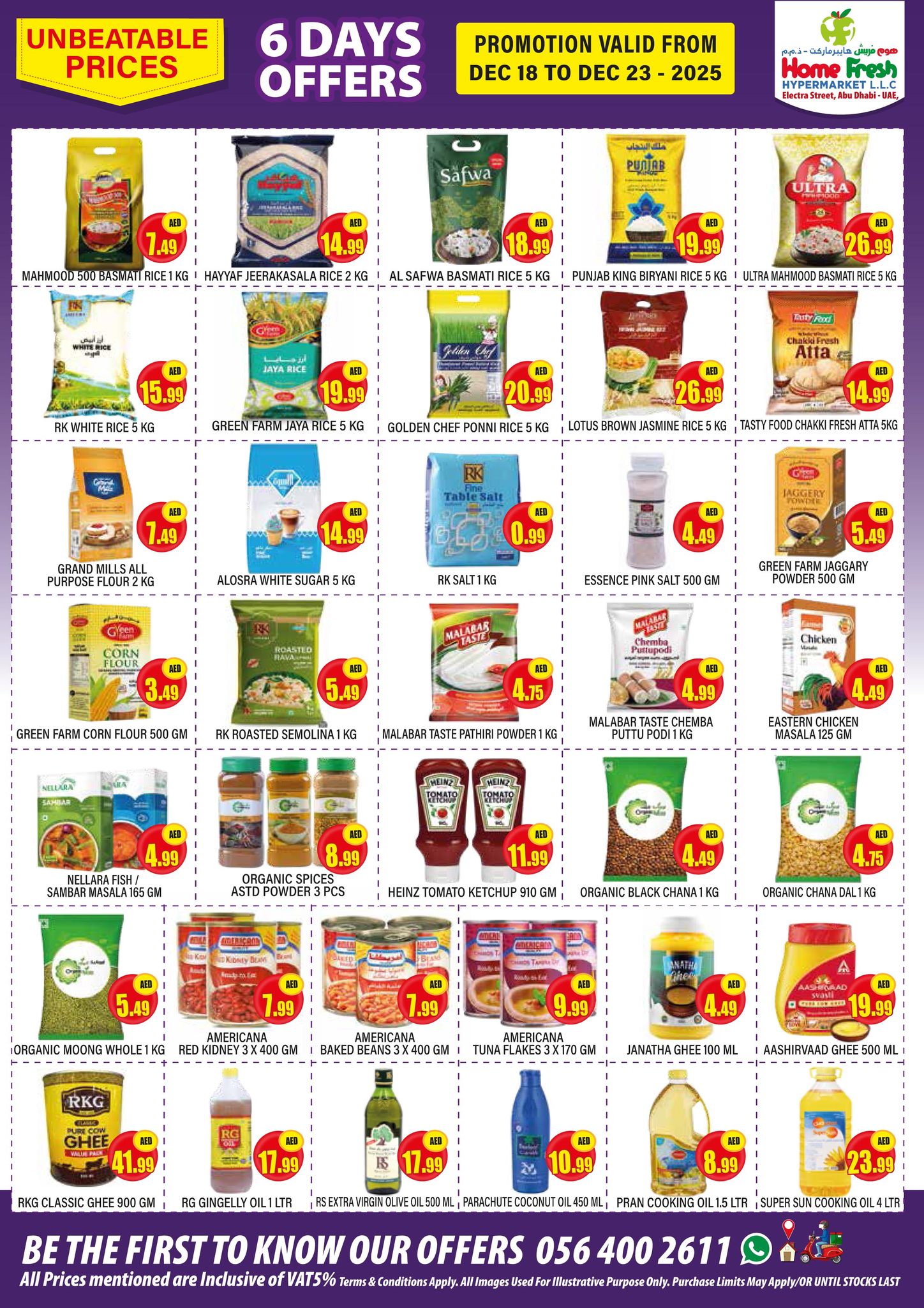 Home Fresh supermarket  Abu Dhabi  Offers from 18 to 23 December Great Saving Days Offers