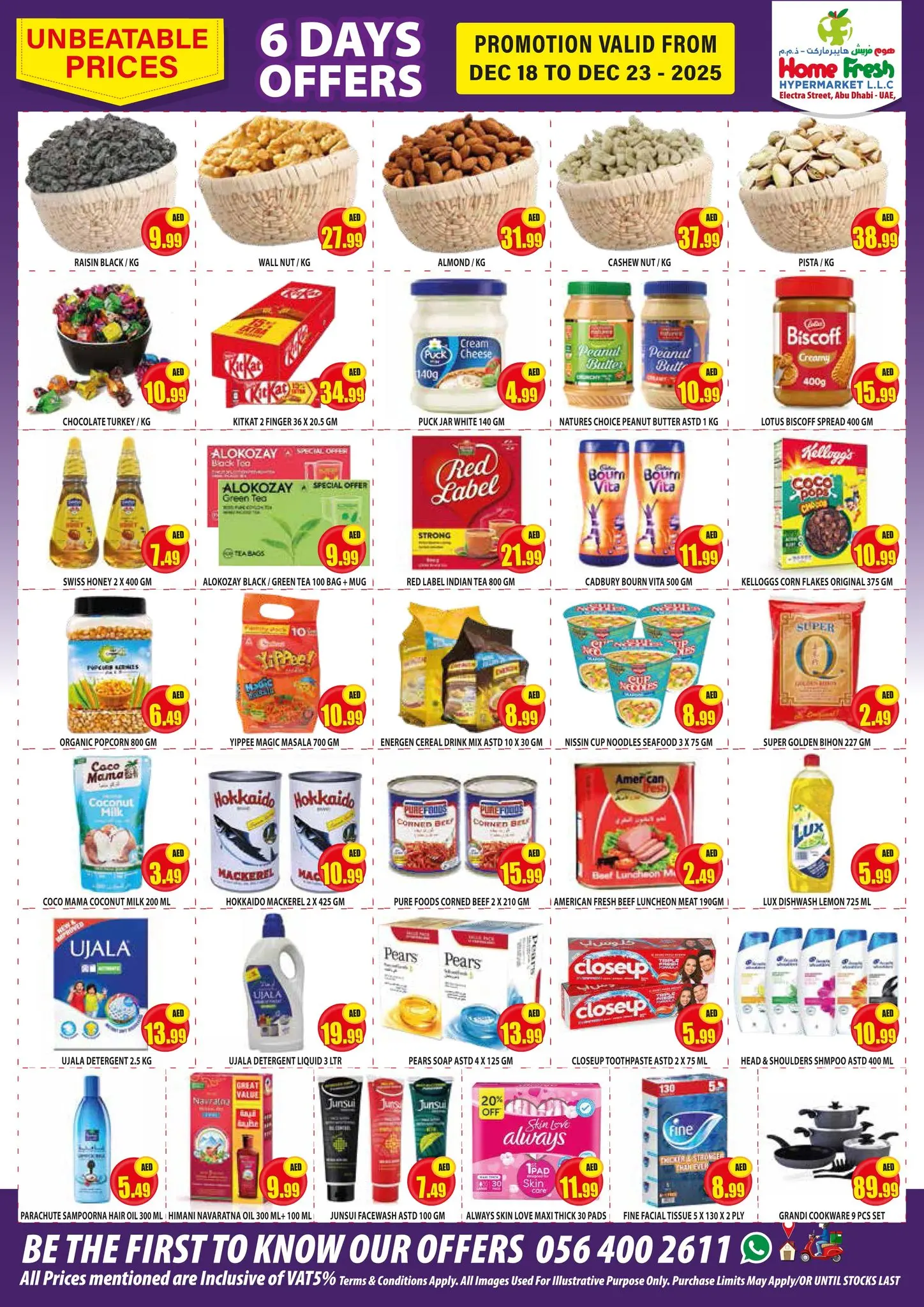 Home Fresh supermarket  Abu Dhabi  Offers from 18 to 23 December Great Saving Days Offers