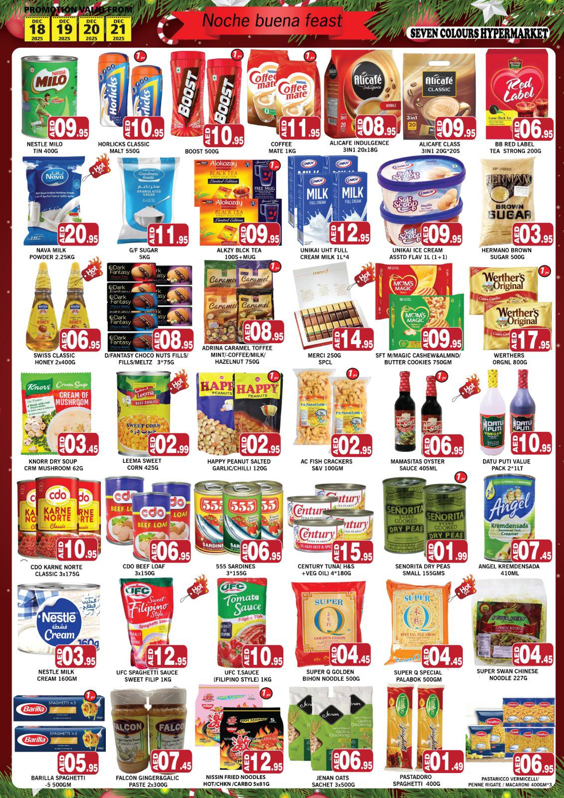 Ofertas de Hipermercado Siete Colores Emiratos Árabes Unidos de 18 a 21 diciembre 2025 ofertas de navidad