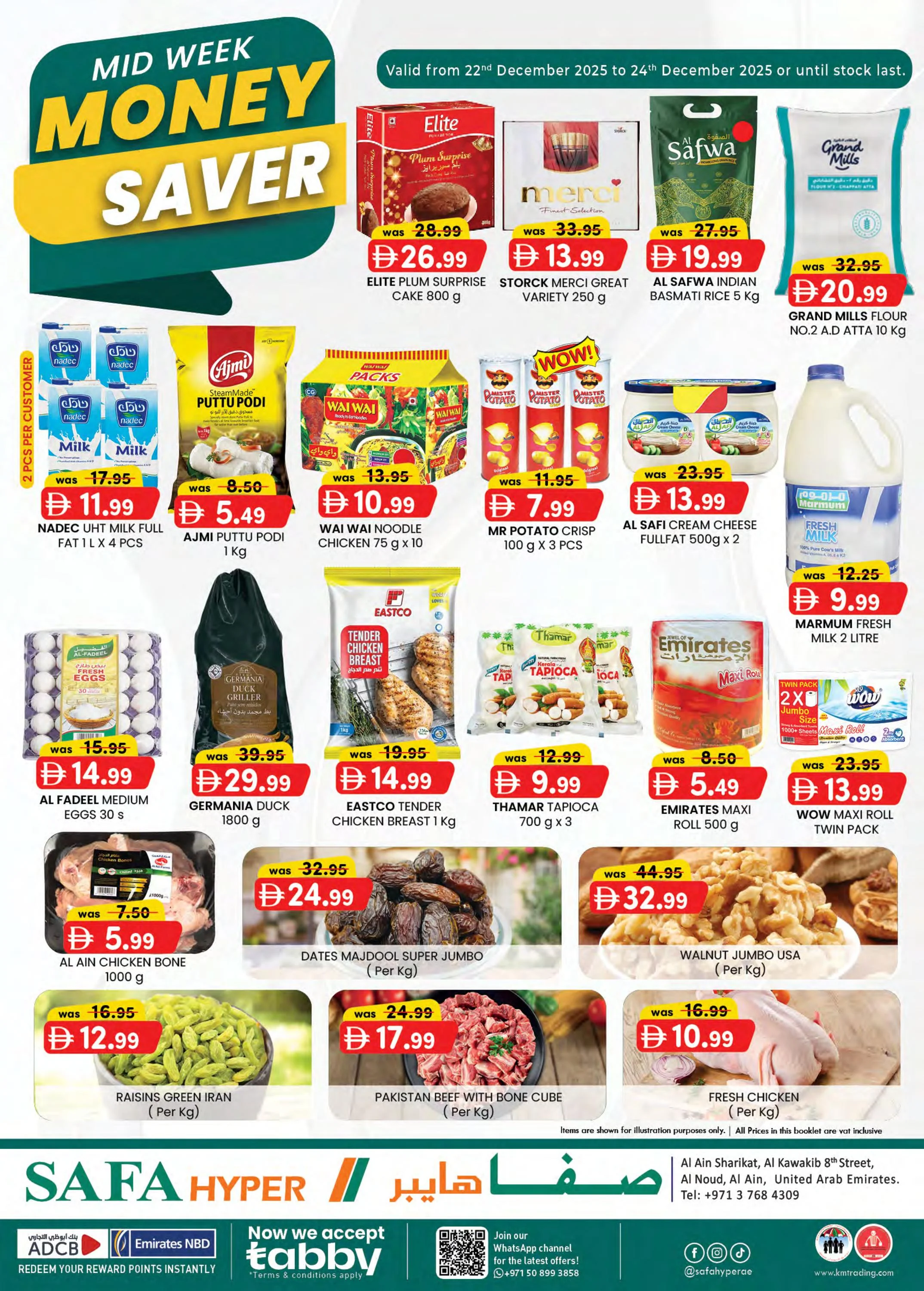SAFA Hypermarket UAE Offers from 22 to 24 December 2025 MID-WEEK MONEY SAVER - Page 1