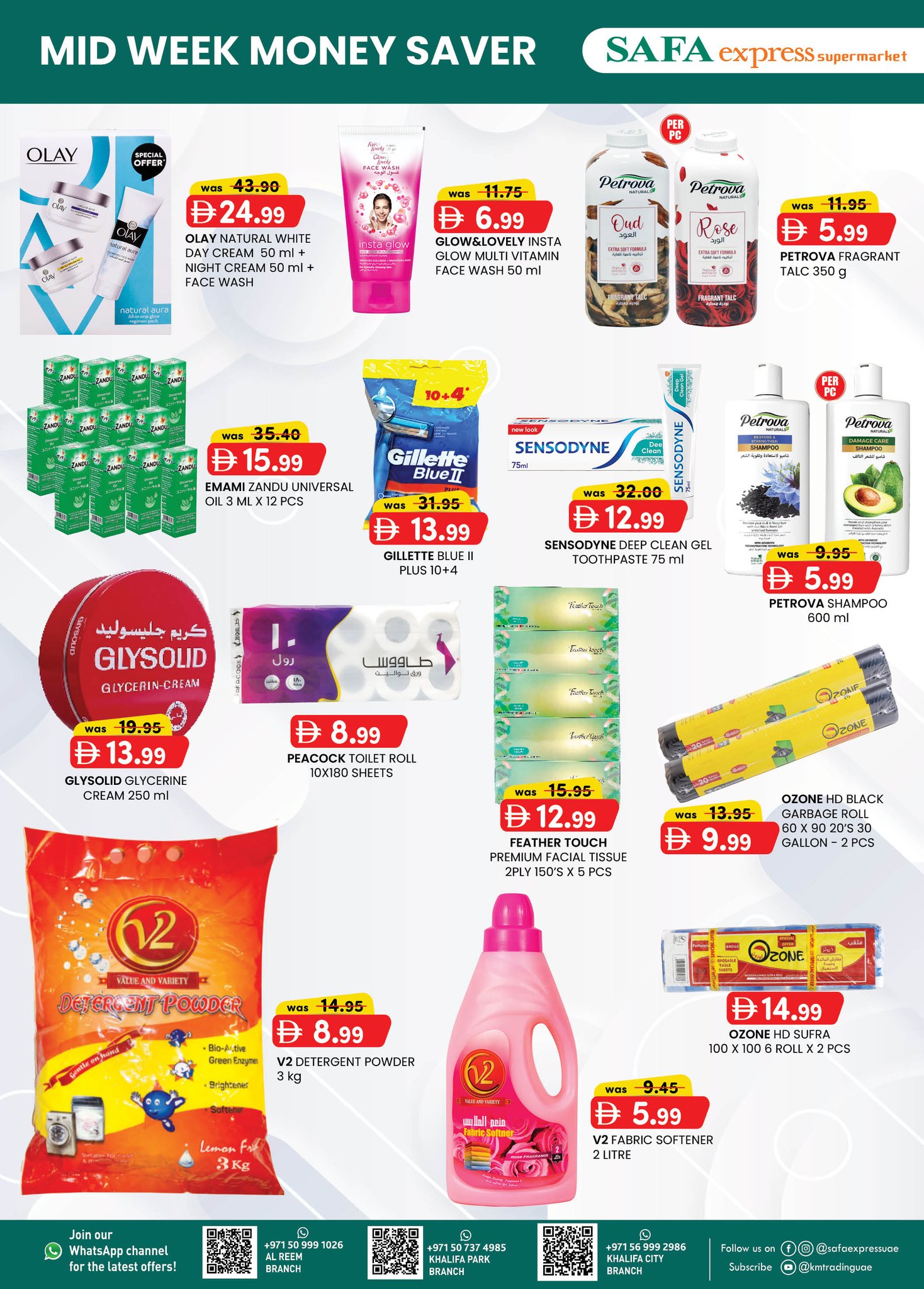 Safa Express  Khalifa City, Khalifa Park and Al Reem  Offers from 22 to 24 December MID-WEEK MONEY SAVER
