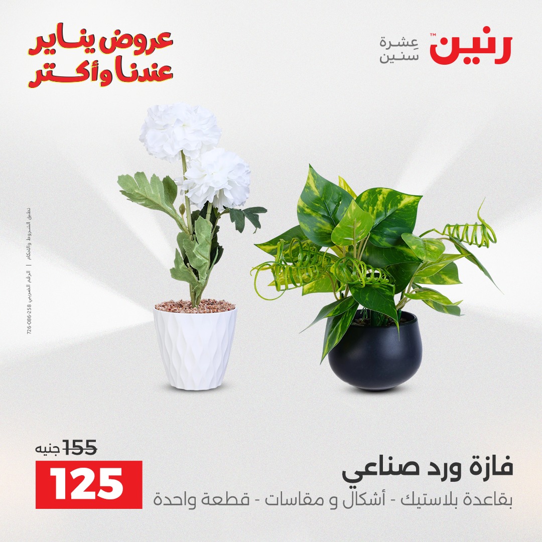 عروض رنين مصر من 25 حتى 27 ديسمبر 2025 عروض قطع الديكور