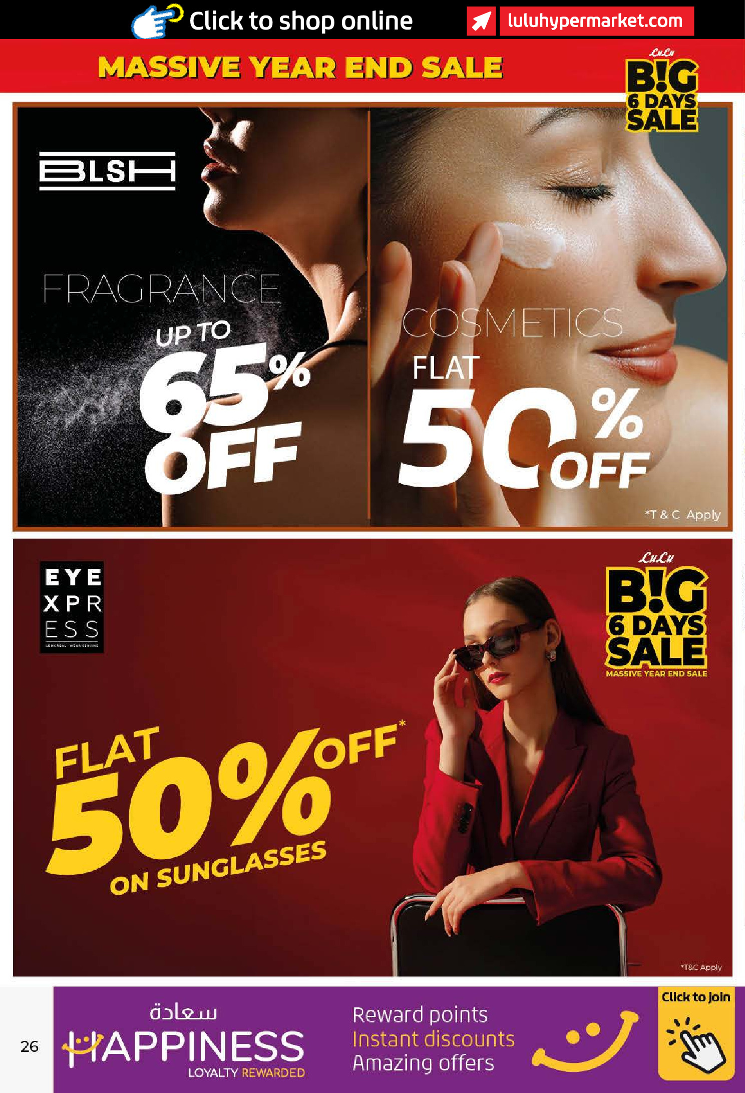 Ofertas de Lulu  Dubai, Ajmán, Fujaïrah, Ras Al Khaimah, Sharjah, Umm Al Quwain y Dibba  de 27 diciembre a 1 enero Grandes Rebajas de 6 Días