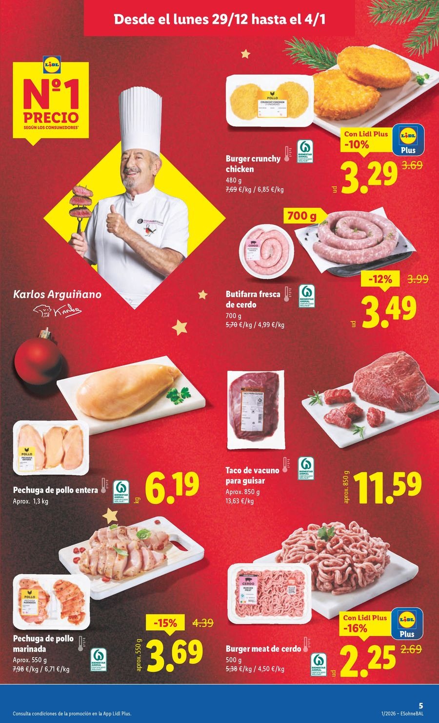Ofertas de Lidl España de 29 diciembre a 4 enero 2026 ofertas semanales