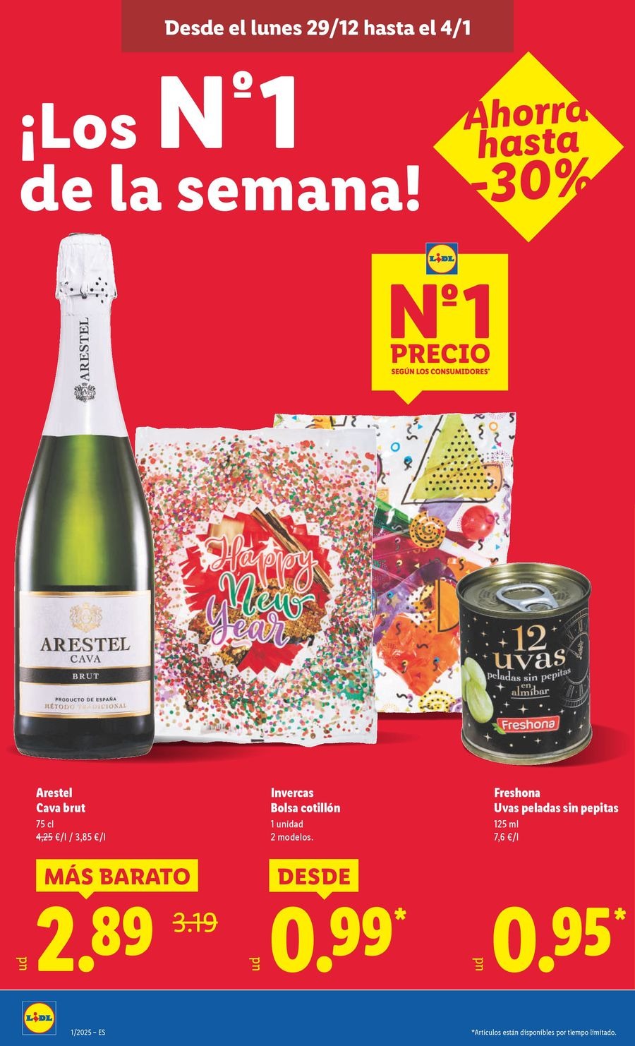 Ofertas de Lidl España de 29 diciembre a 4 enero 2026 ofertas semanales