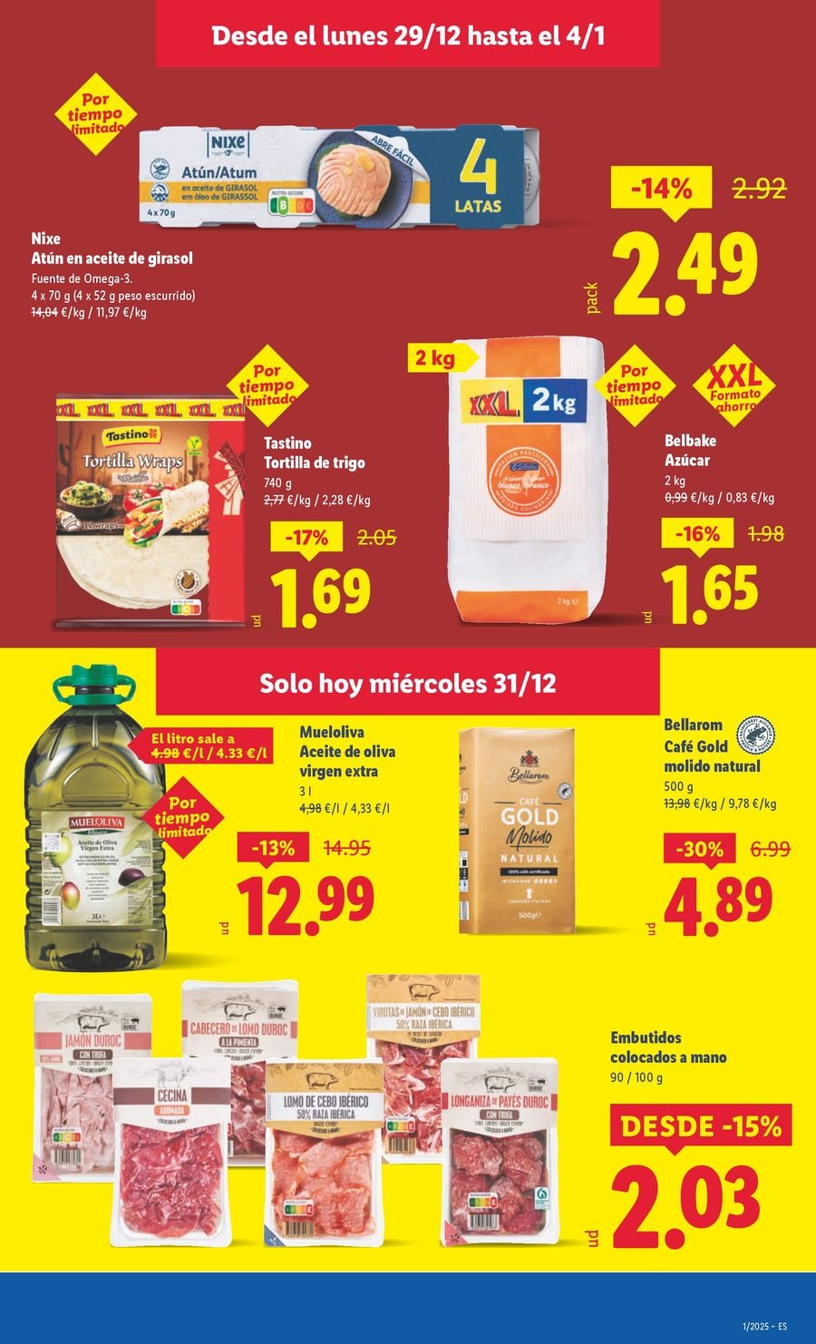 Ofertas de Lidl España de 29 diciembre a 4 enero 2026 ofertas semanales