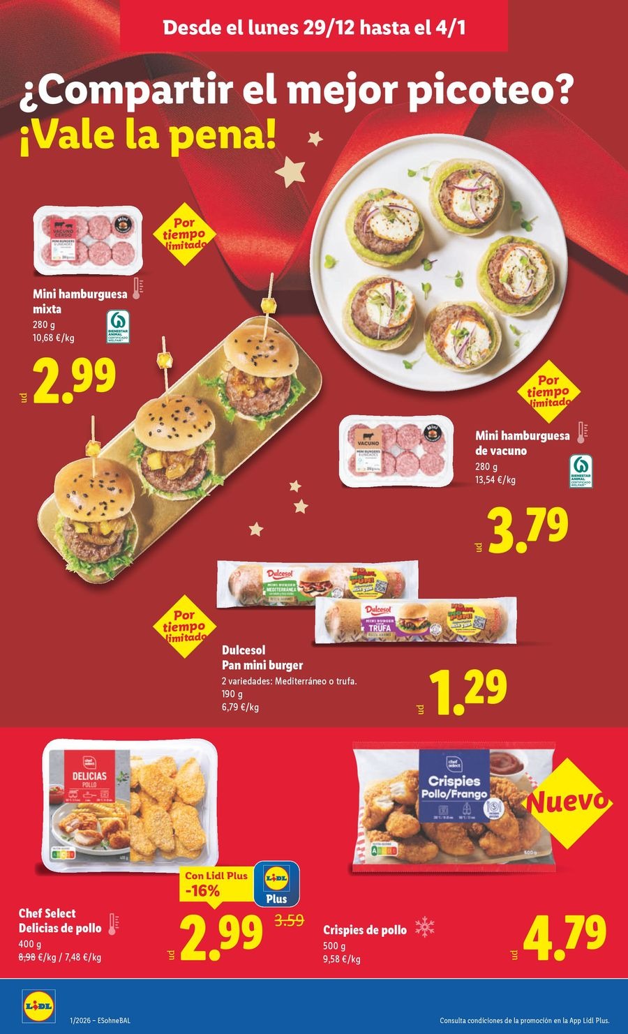 Ofertas de Lidl España de 29 diciembre a 4 enero 2026 ofertas semanales