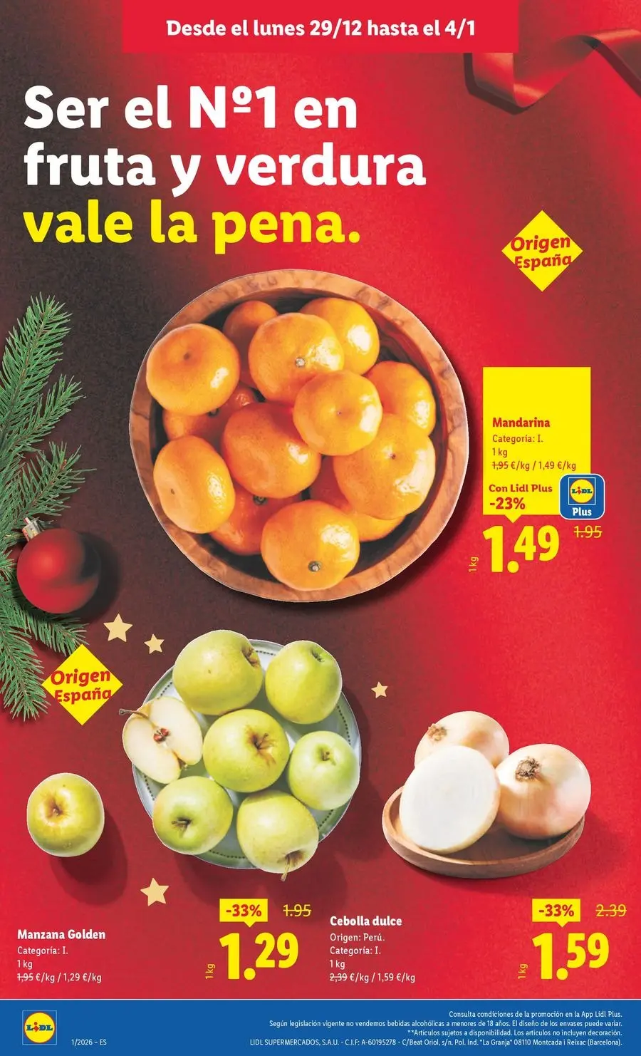 Ofertas de Lidl España de 29 diciembre a 4 enero 2026 ofertas semanales