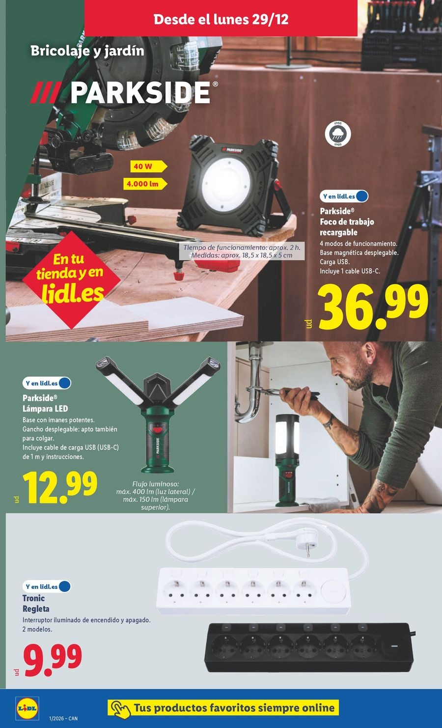 Ofertas de Lidl España de 29 diciembre a 4 enero 2026 Ofertas de bazar